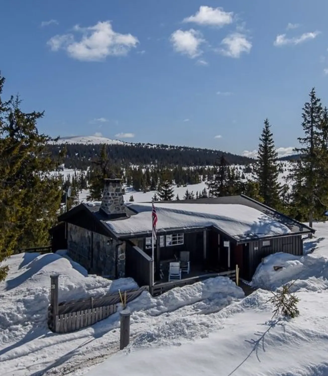Ferienhaus in Sjusjøen bei Lillehammer im Winter